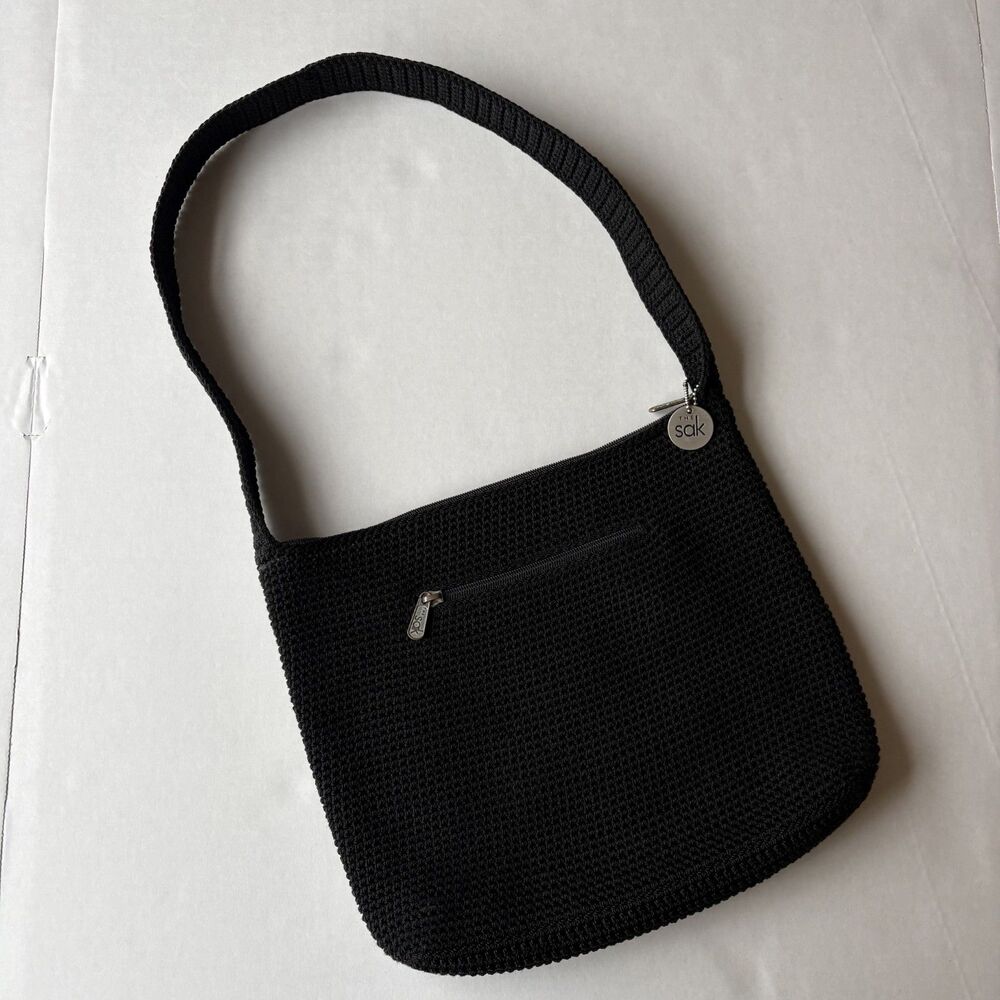 The Sak Black Crochet Knit Shoulder Bag – Boho Hobo Purse